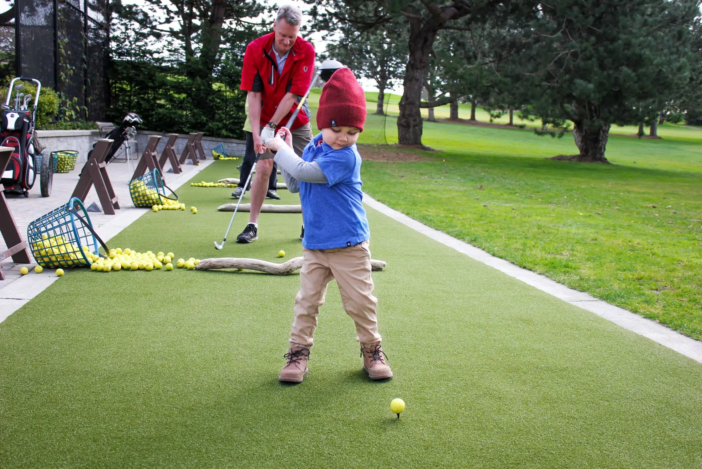 Child Playing Golf on SYNLawn Putting Green Child Playing Golf on SYNLawn New Jersey Putting Green